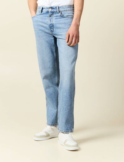 Jeans large relaxed denim bleach homme