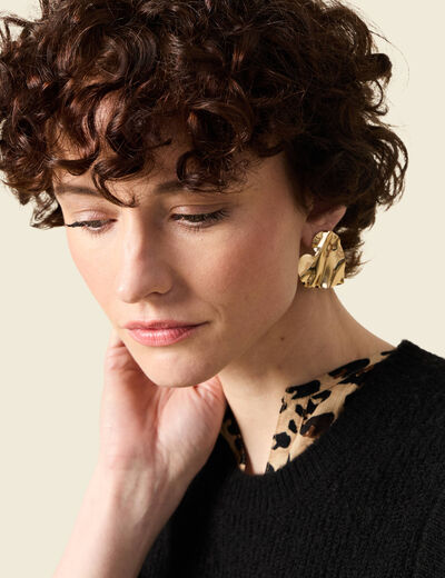 Boucles d'oreilles clous couleur or femme