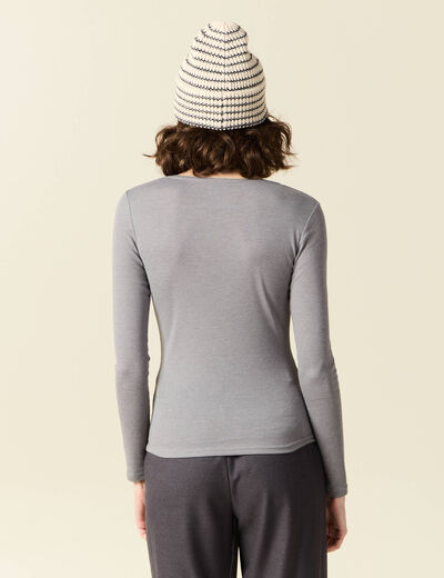T-shirt femme maille unie Instinct gris femme