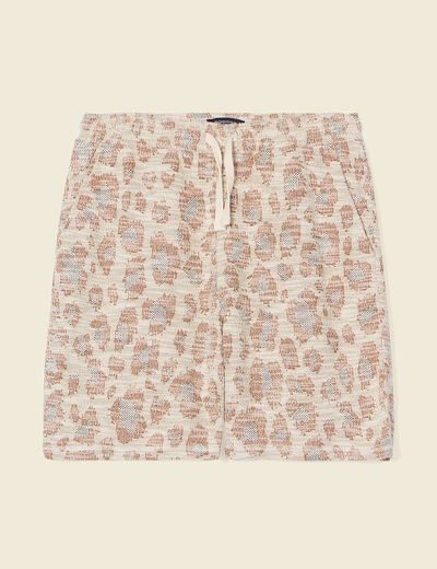 Bermuda droit taille nouée beige homme