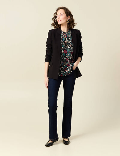 Blouse manches longues noir femme