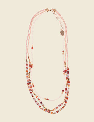 Collier 3 rangs avec perles multicolore femme