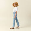 Jeans straight taille haute 7/8&egrave;me denim baby bleu femme