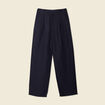 Pantalon large à pinces bleu foncé femme