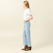 Jeans droit 7/8ème denim bleach femme