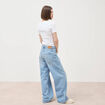 Jeans loose taille standard en coton denim bleach femme