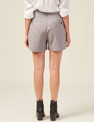 Short paperbag à pinces gris femme