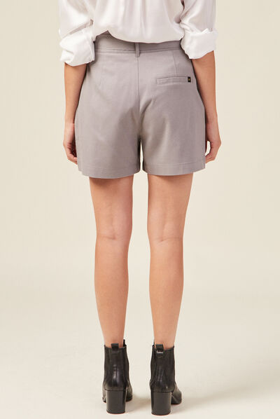 Short paperbag à pinces gris femme