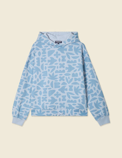 Sweat à capuche bleu ciel femme