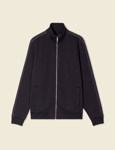 Gilet manches longues zippé noir homme