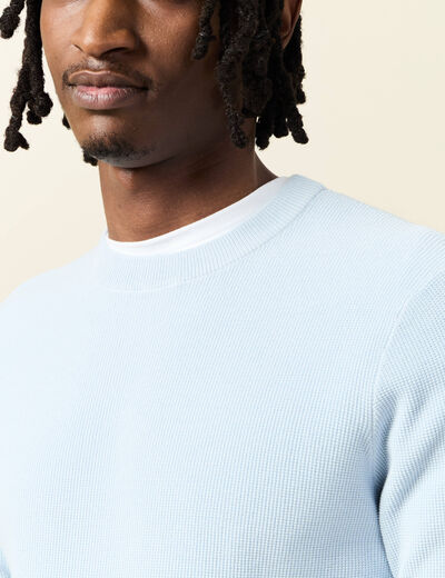 Pull éco-responsable bleu ciel homme