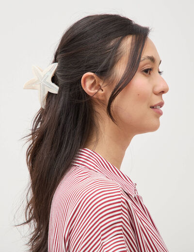 Pince &agrave; cheveux ecru femme