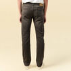 Jeans straight longueur 34 denim marron fonc&eacute; homme
