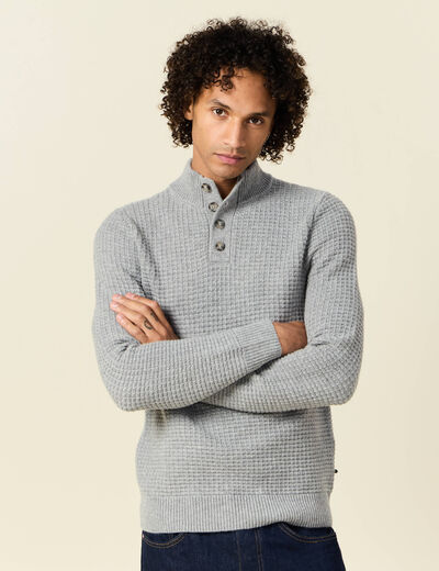 Pull manches longues gris homme