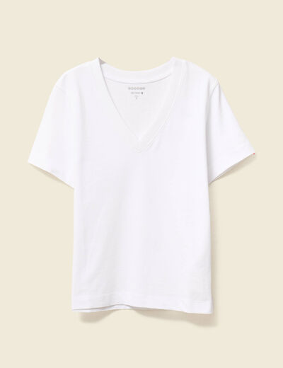 T-shirt manches courtes blanc femme