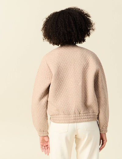 Gilet matelassé boutonné creme femme