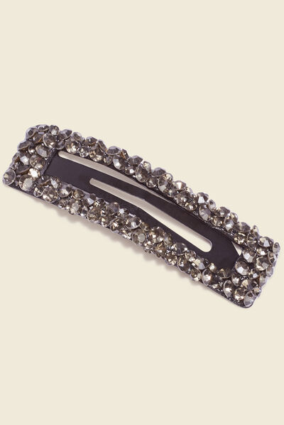 Barrette avec strass noir femme