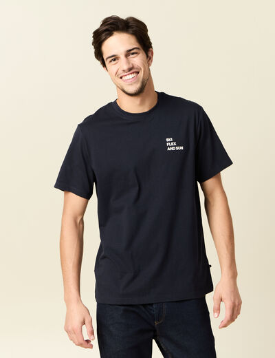 T-shirt manches courtes bleu marine homme