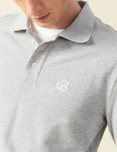 Sweat manches longues brod&eacute; gris homme