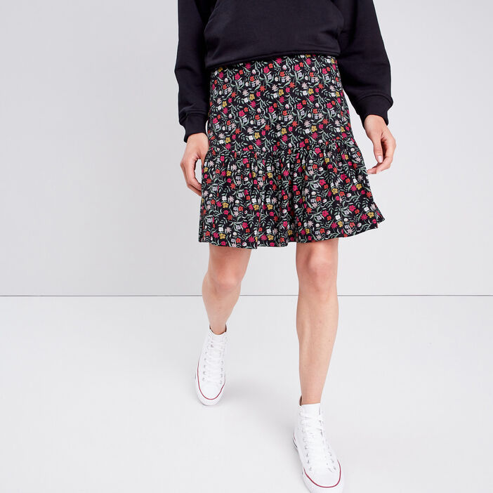 Jupe évasée multicolore femme