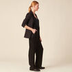 Pantalon large satin noir femme