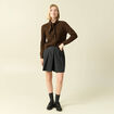 Jupe-short pliss&eacute;e gris femme