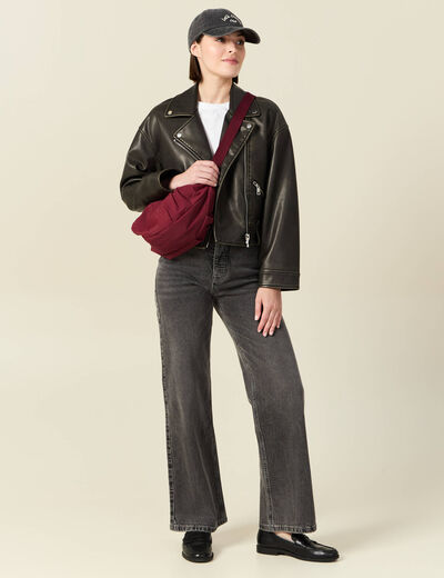 Jeans large éco-responsable denim snow gris femme