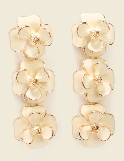 Boucles d'oreilles creme femme