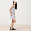 Top sans manches col montant en coton multicolore femme