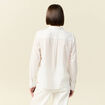 Chemise manches longues en coton brodée creme femme