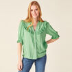 Chemise manches 3/4 vert clair femme