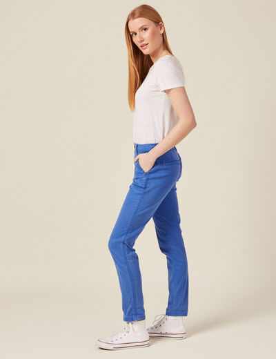Pantalon chino Instinct bleu electrique femme