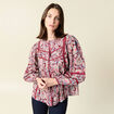 Blouse manches longues bordeaux femme