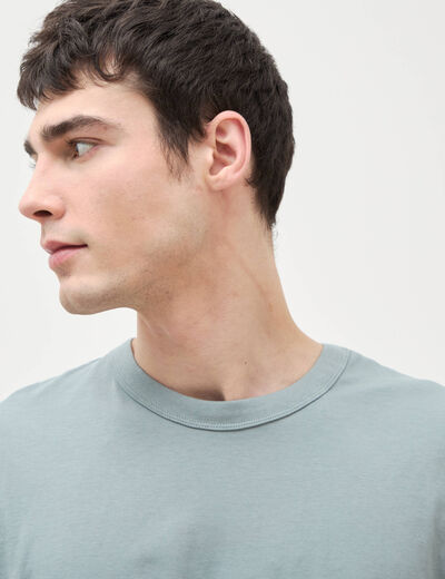 T-shirt en coton manches courtes bleu gris homme