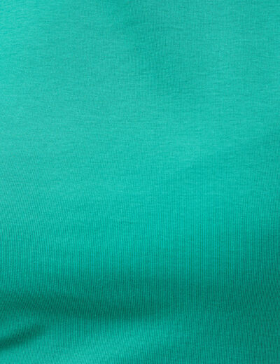 D&eacute;bardeur ajust&eacute; col rond en coton vert femme