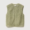 Gilet droit sans manches col rond vert kaki femme
