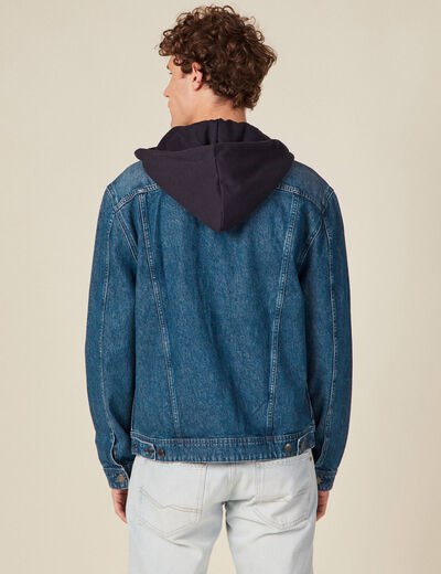 Blouson en jean à capuche denim stone homme