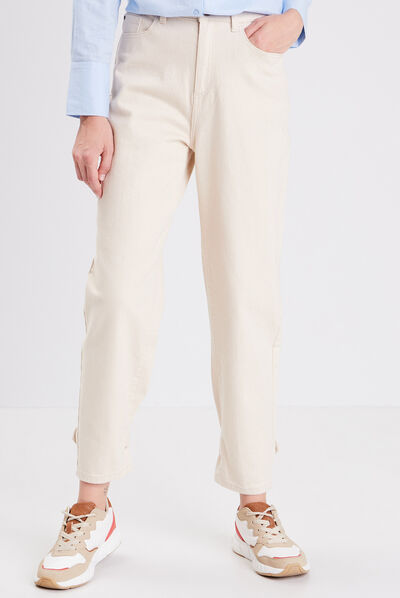 Pantalon slouchy creme femme