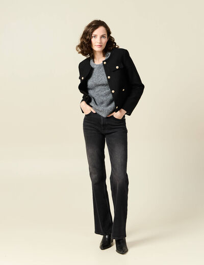 Pull manches longues gris clair femme