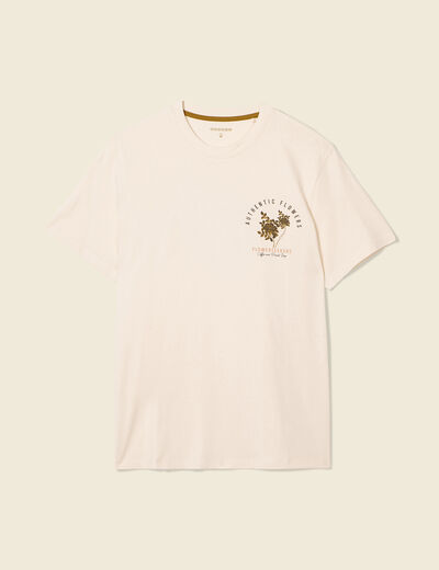 T-shirt manches courtes ecru homme