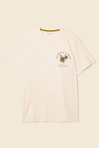 T-shirt manches courtes ecru homme