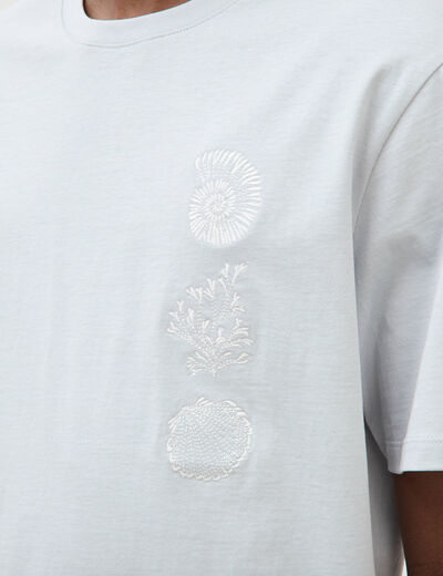 T-shirt ample en coton manches courtes gris clair homme