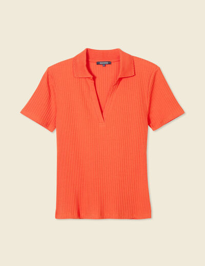Polo manches courtes orange femme