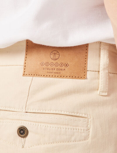 Pantalon chino slim beige homme