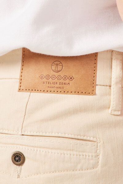 Pantalon chino slim beige homme