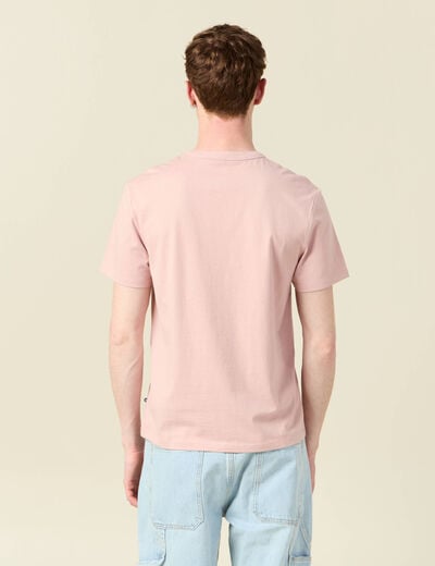 T-shirt en coton manches courtes rose pastel homme