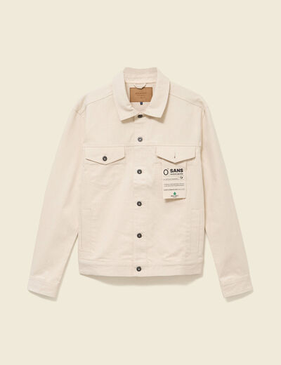Veste manches longues col classique ecru homme