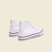 Tennis en toile à lacets blanc homme
