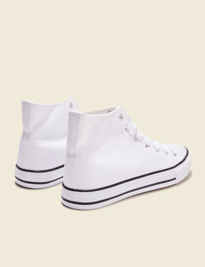 Tennis en toile à lacets blanc homme