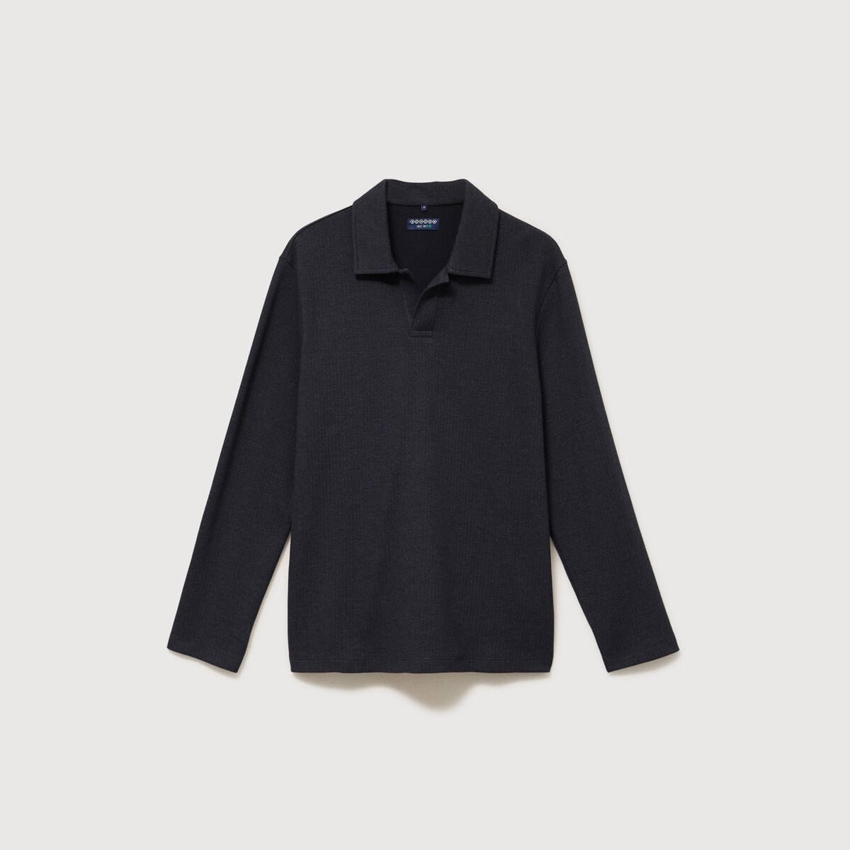 Polo manches longues noir homme
